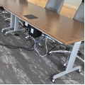 Wood Modular Rolling Nesting Training Table w/ Power Wood Modular Rolling Nesting Training Table w/ Power